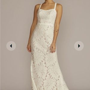 Boho style wedding dress from David’s bridal